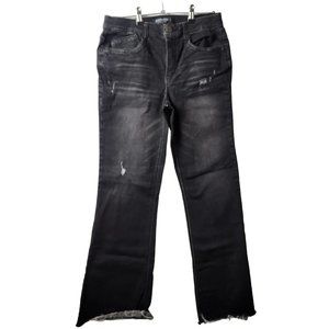 Mac and Me Womens Black Vintage Boot with Raw Hem Jean Size 8